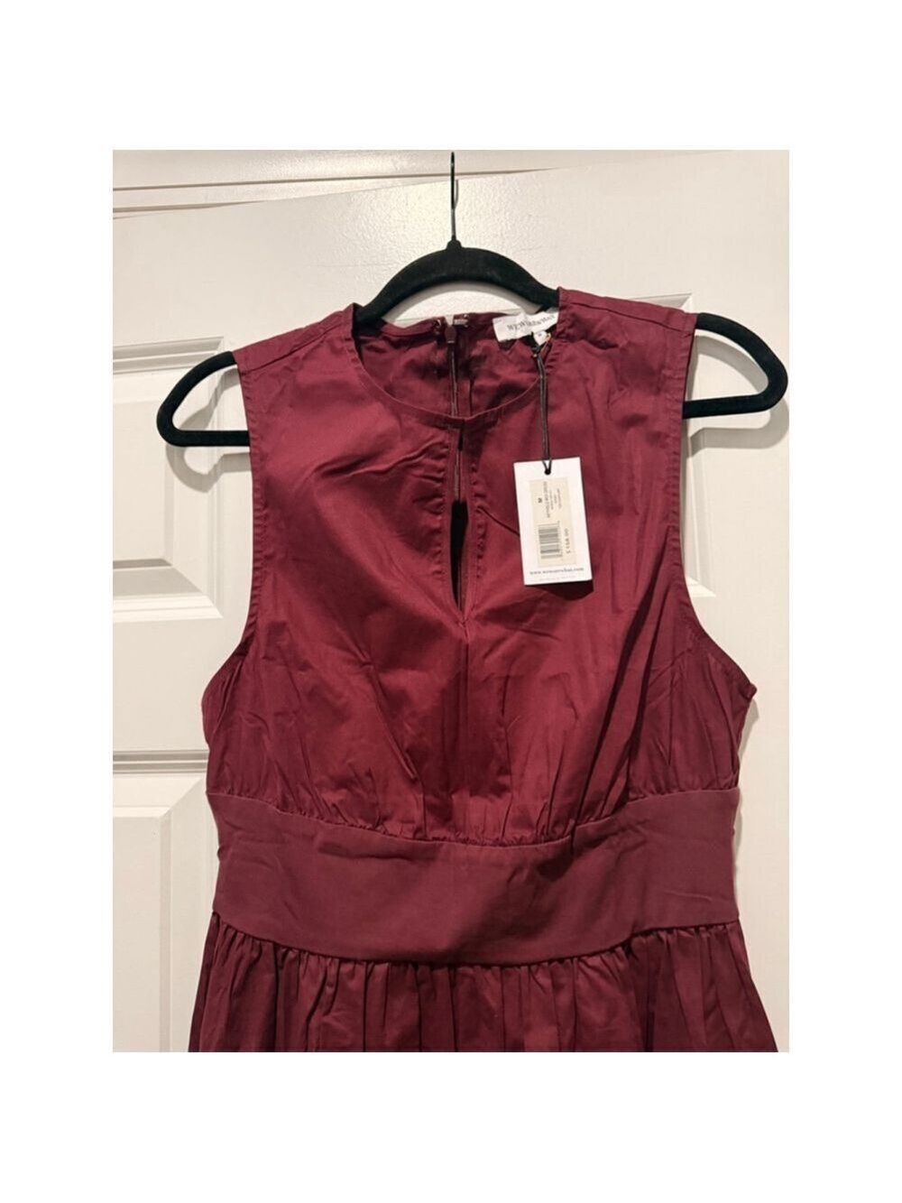 Women's WeWoreWhat Burgundy Keyhole Midi Dress M - Picture 7 of 9